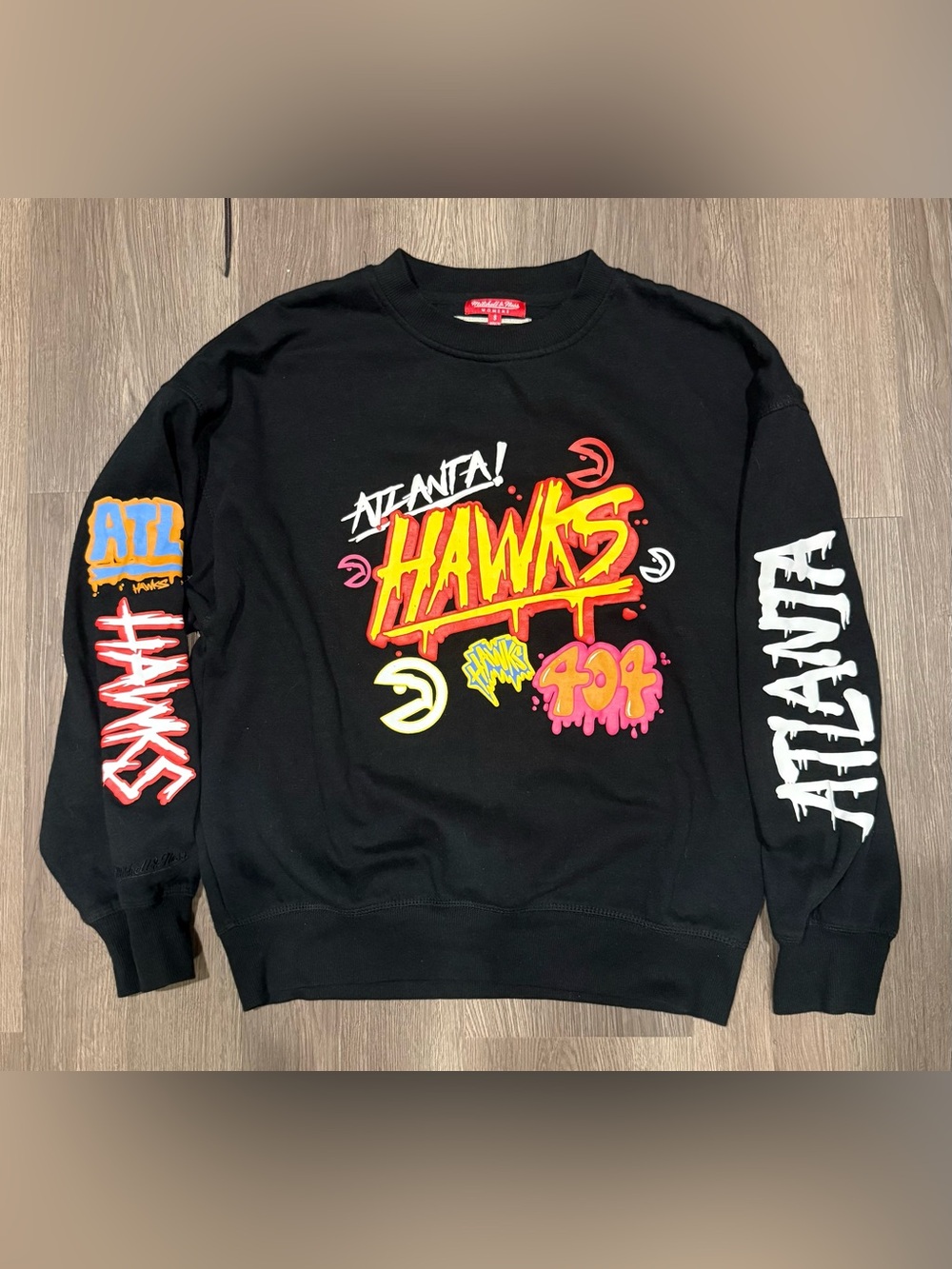 Hardwood Classics Michell & Ness NBA Atlanta Hawks SlapSticker Pullover Crewneck